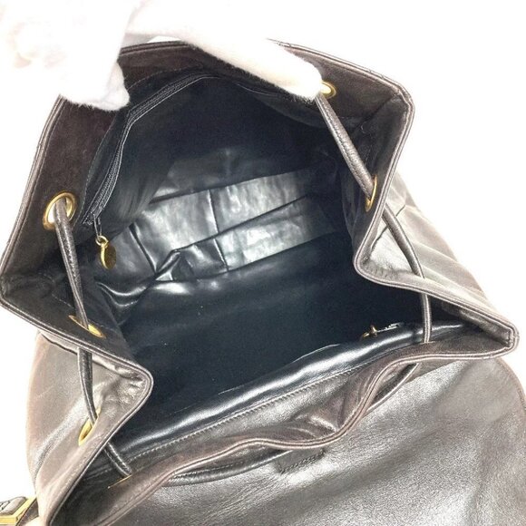 CHANEL Matelasse Quilted Vintage Drawstring Chain Backpack Lambskin Black - Picture 12 of 16